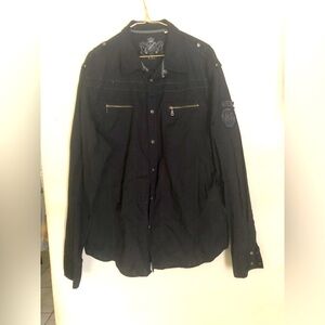 Guess Button Down Men’s Black Shirt Size XXL